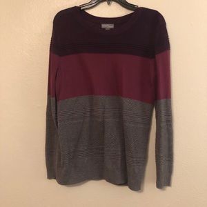 Purple and Gray Color Block Sweater